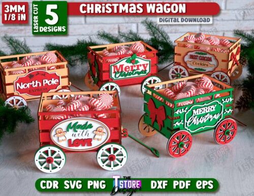 Pack navideño para corte láser y CNC, decoración de Navidad A3