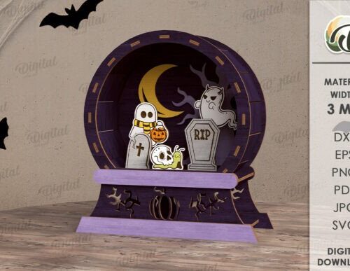 Soporte Halloween para corte láser y CNC, con diseños vectoriales