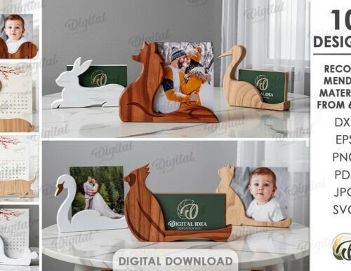 Portafotos navideños para corte láser y CNC, ideal para decoración
