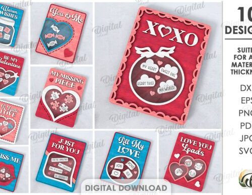 Decoración Día del Amor y la Amistad para corte láser CNC, archivos SVG y DXF incluidos