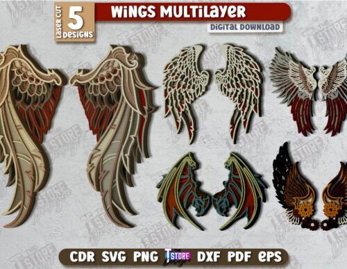 Paquete de alas de ángel multicapa