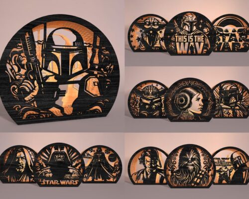 Caja sombras galaxy warrior para corte láser y CNC