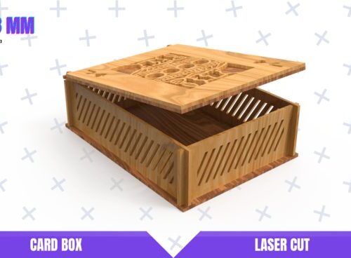 Caja con tapa J de corazones para corte láser y CNC