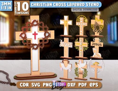 Cruz cristiana con soporte