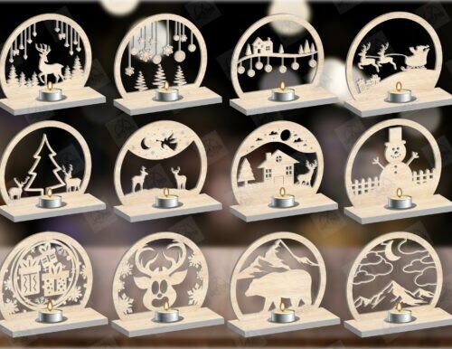 Diseño navideño para corte láser y CNC, perfecto para decoración Hogar