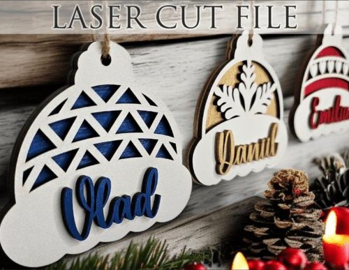 Adornos navideños para corte láser y CNC, incluye archivos SVG y DXF
