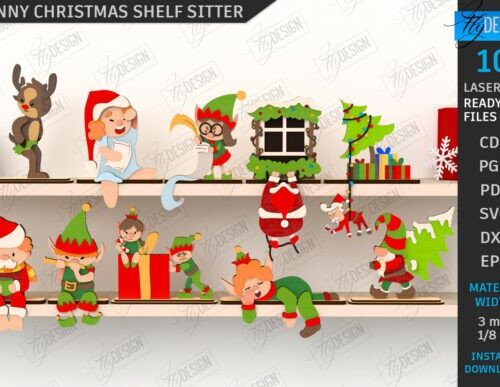 Adornos navideños para corte láser y CNC, ideal para decoración Hogar