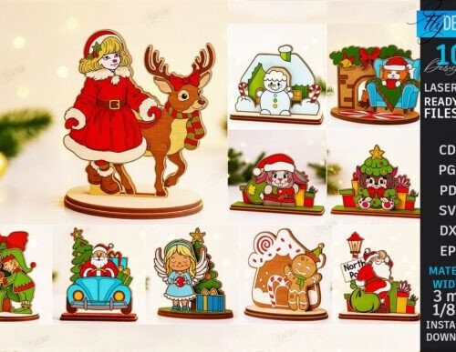 Pack decoración navideña para corte láser CNC