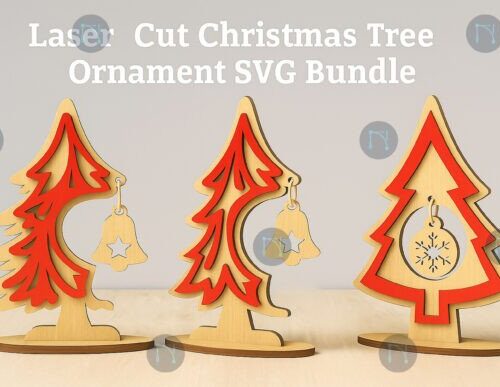 Adornos navideños para corte láser y CNC, decoración节日装饰激光切割图案包