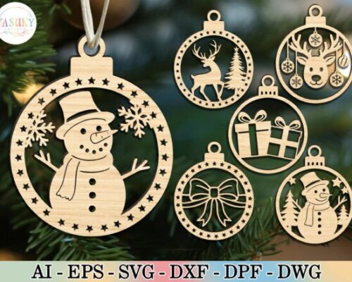 Adornos navideños para corte láser y CNC, ideal para decoración Hogar