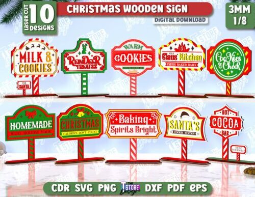 Letreros navideños para corte láser y CNC, archivos SVG y DXF incluidos