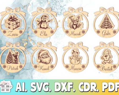 Adornos Navideños para corte láser y CNC, archivos SVG y DXF incluidos