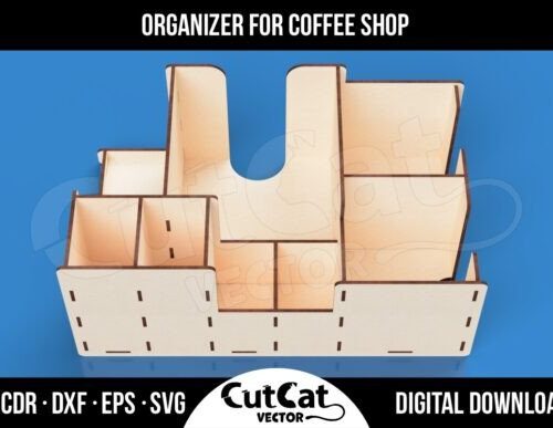 Caja organizadora de escritorio para estación de café