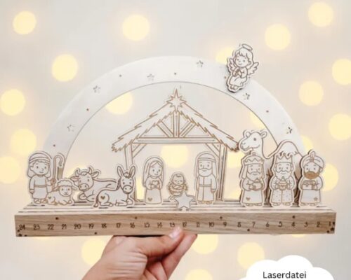 Tablero MDF para corte láser navideño 30xA3