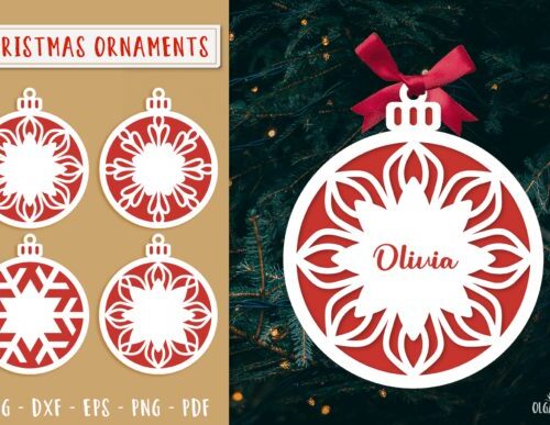 Adorno personalizado para Navidad con diseño para corte láser y CNC