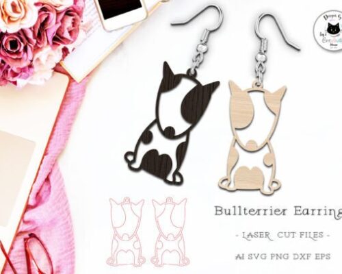 Lindos aretes de perro Bull Terrier