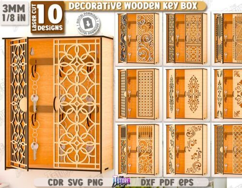 Juego de cajas llaves decorativas pared para manualidades