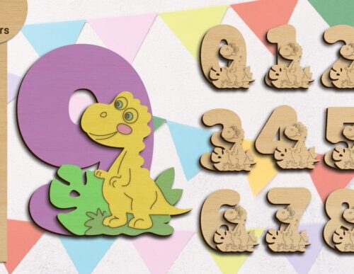 Adorno para tarta de dinosaurio con números de cumpleaños