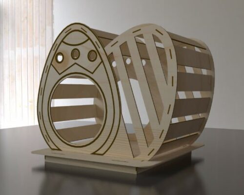 Casa de gato con huevo de Pascua para corte láser