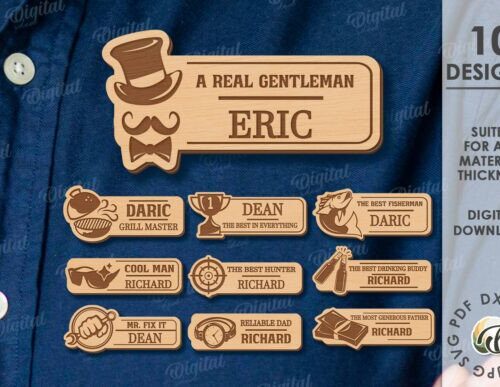Paquete de etiquetas con nombre para el Día del Padre