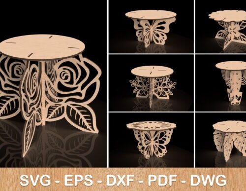Soportes para macetas - Set de diseños florales para corte láser y CNC 🎨✨