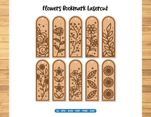 Paquete de marcapáginas de flores