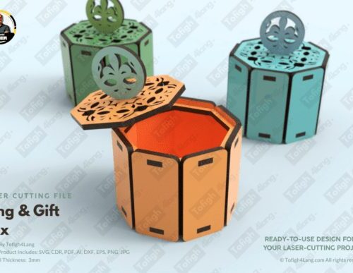 Caja de regalo MDF para corte láser y CNC — Diseño personalizable