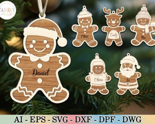 Adornos navideños para corte láser y CNC, 30 x A3 MDF