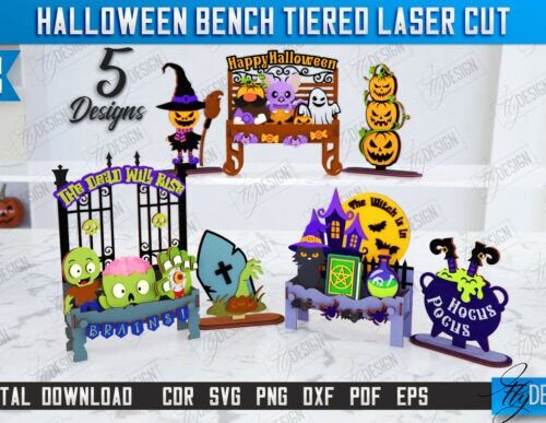 Tablero Halloween A3 para corte láser CNC, ideal para manualidades