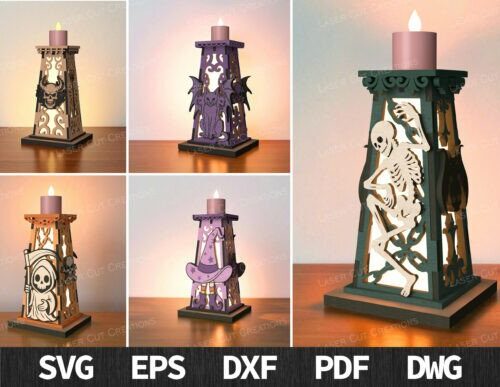 Paquete de velas Halloween para corte láser