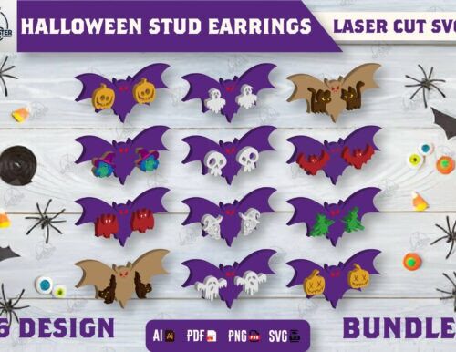 Pendientes Halloween para corte láser y CNC