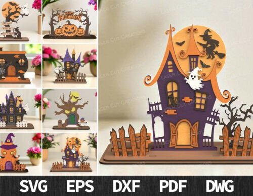 Paquete Halloween para corte láser y CNC, perfecto para decoración y manualidades