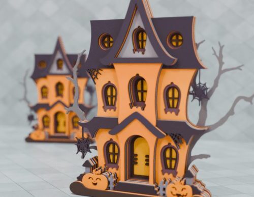 Tablero MDF para Halloween con diseño para corte láser y CNC