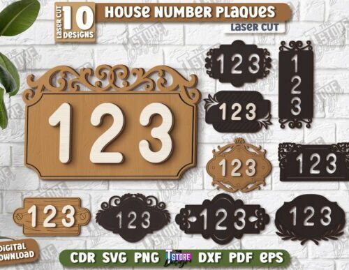 Paquete de placas con número de casa