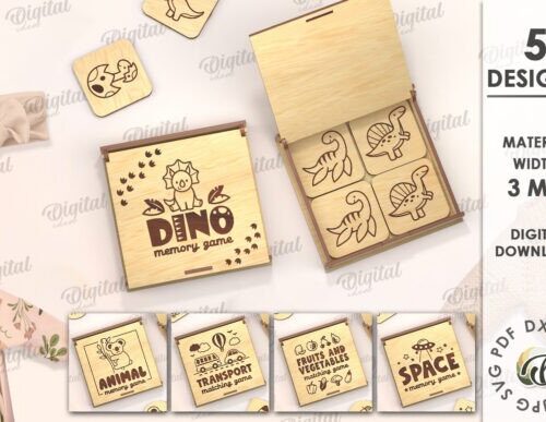 Paquete de cajas de juegos de memoria para niños