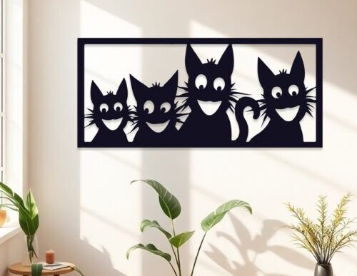 Decoración de pared con gatos