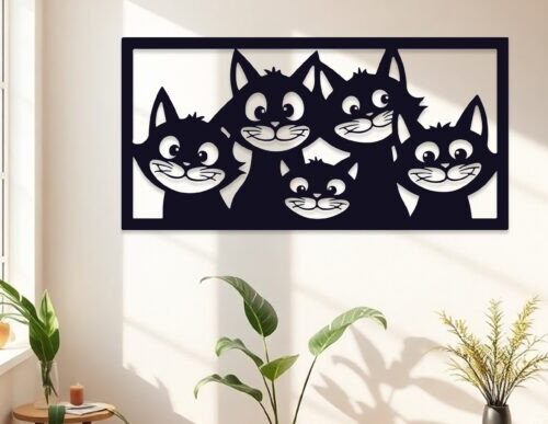 Decoración de pared con gatos