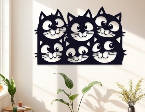 Decoración de pared con gatos