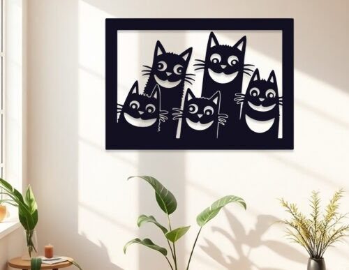 Decoración de pared con gatos