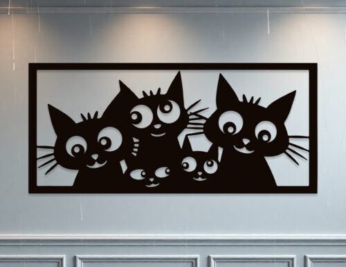 Decoración de pared con gatos