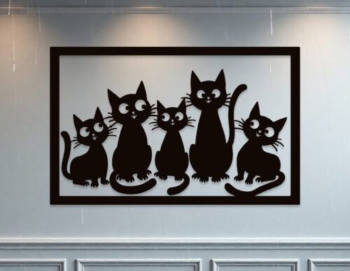 Decoración de pared con gatos