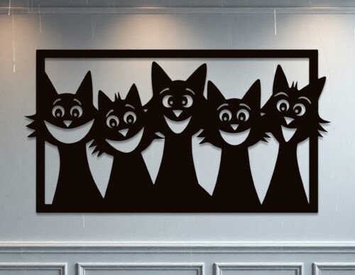 Decoración de pared con gatos