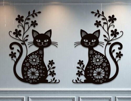 Decoración de pared con gatos