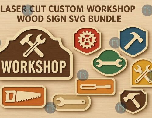 Letrero personalizado para taller con diseño para corte láser y CNC