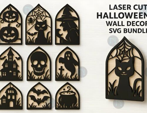 Paquete Halloween para corte láser y CNC, decoración fácil