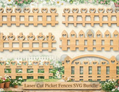 Valla decorativa para corte láser y CNC, diseños festivos A3