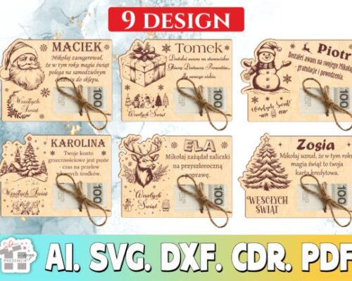 Pack de diseños navideños para corte láser y CNC, ideal para decoración y manualidades