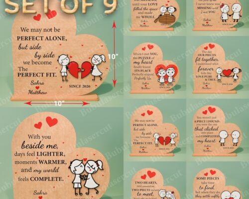 Letreros con citas de pareja en forma de corazón para corte láser y CNC