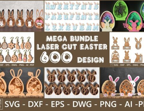 Mega paquete de Pascua cortado con láser con 600 diseños