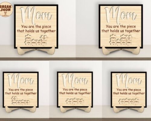 Letrero decorativo Día de la Madre en MDF para corte láser y CNC
